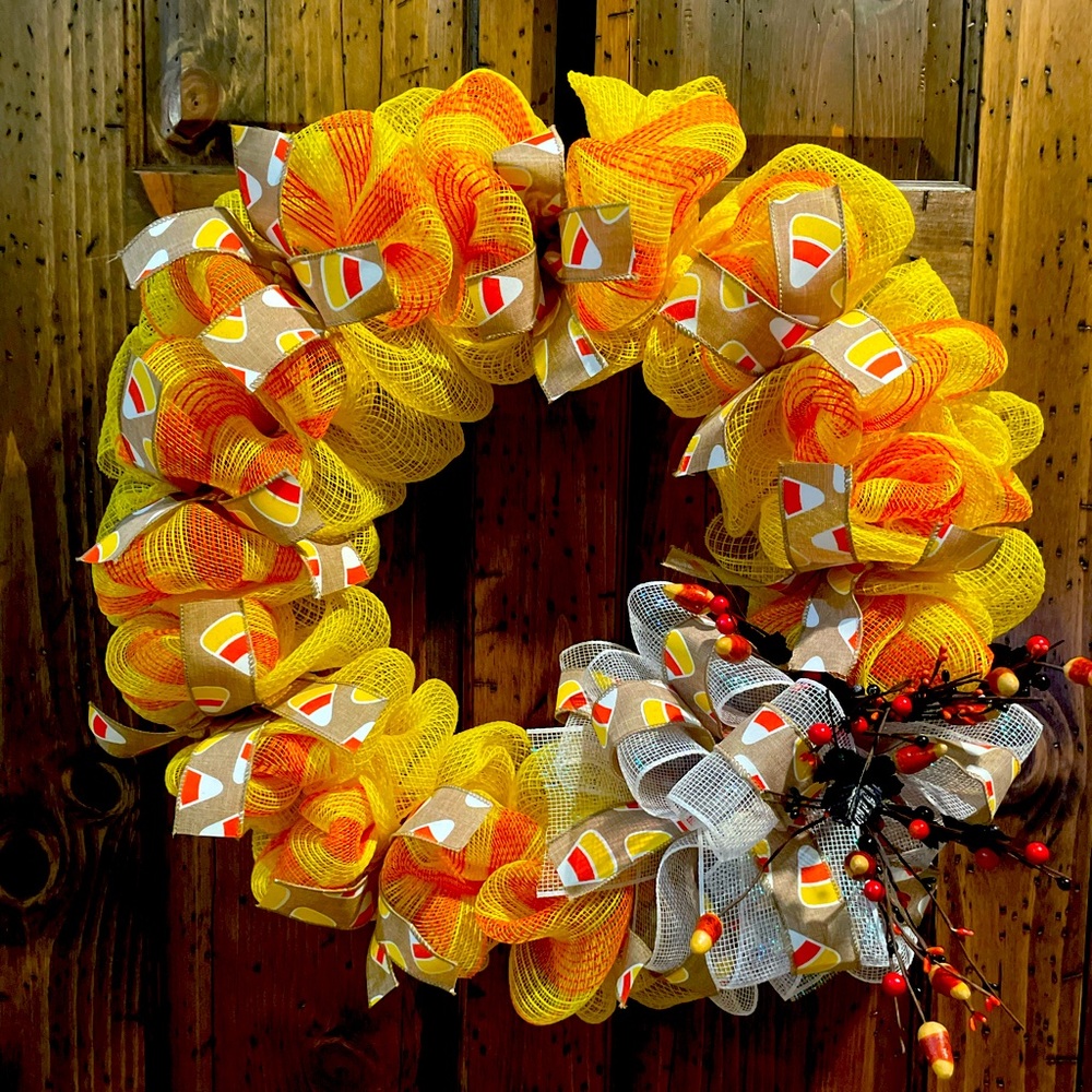 Handmade Candy Corn Wreath